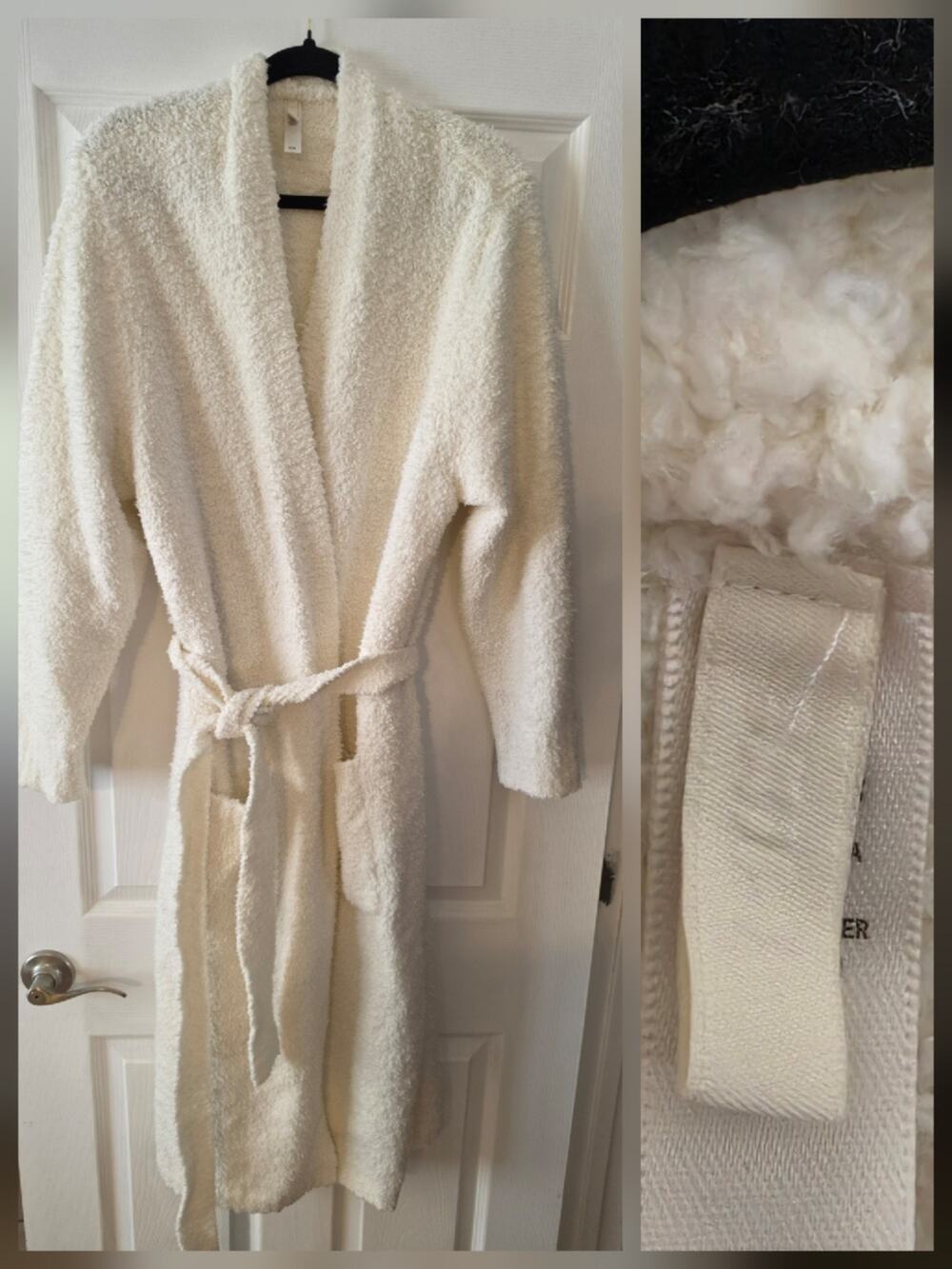 Skims Long Sleeve Full Length Cozy Knit Robe Size 4X/5X Ivory Fluffy